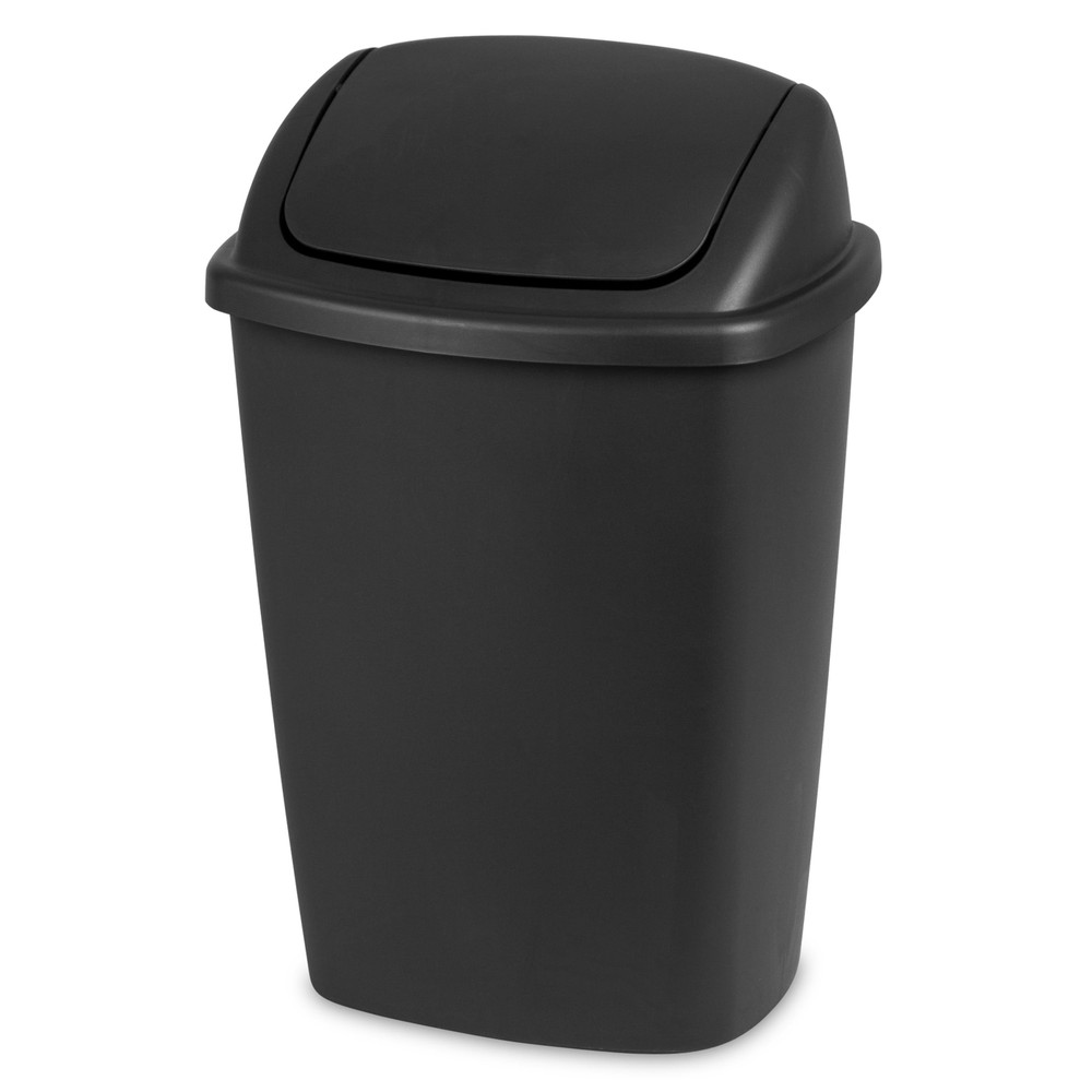 Sterilite 7.5 Gallon SwingTop Trash Can, Kitchen, Black Trash Can