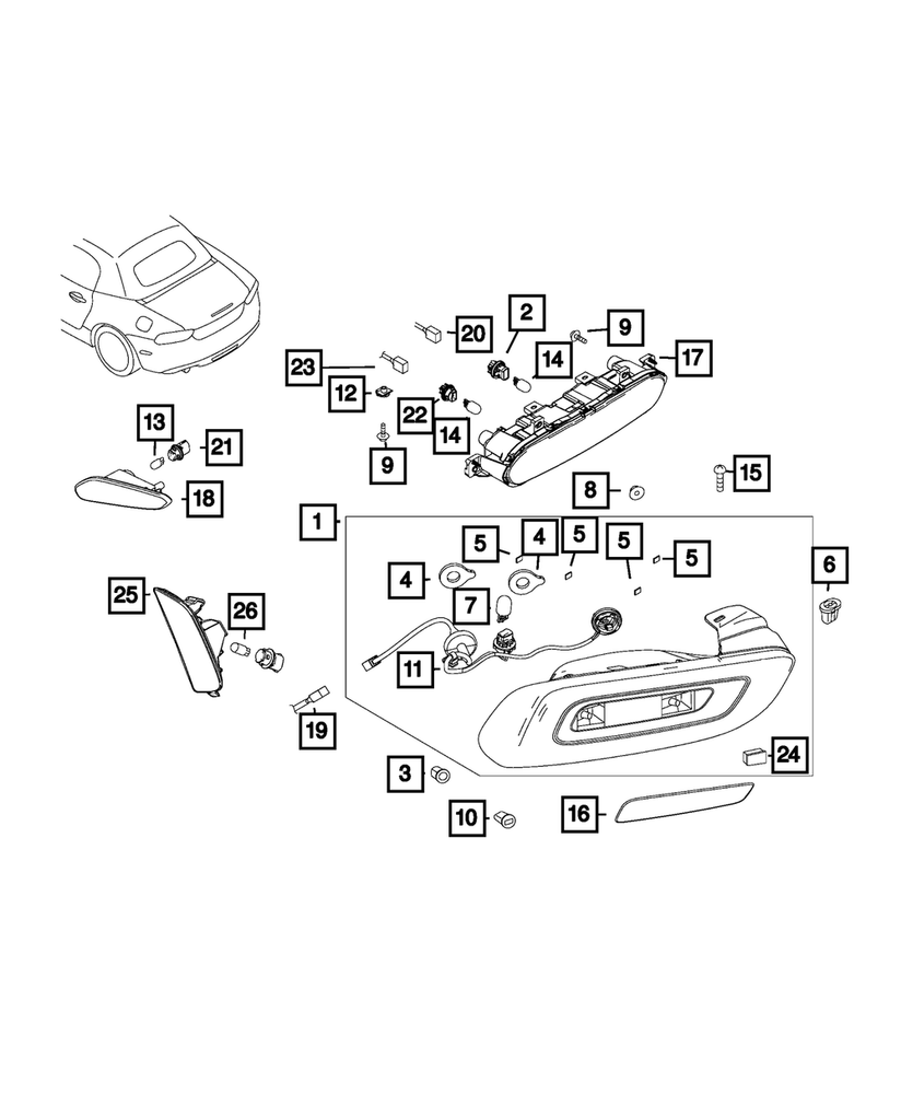 Genuine Mopar Tail Lamp Left 68533681AA