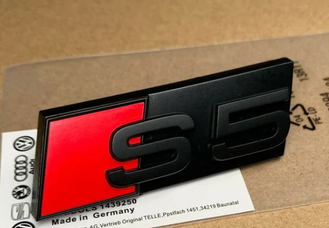 Audi S5 Matte Black Front Hood Grille Badge Logo Emblem Decal