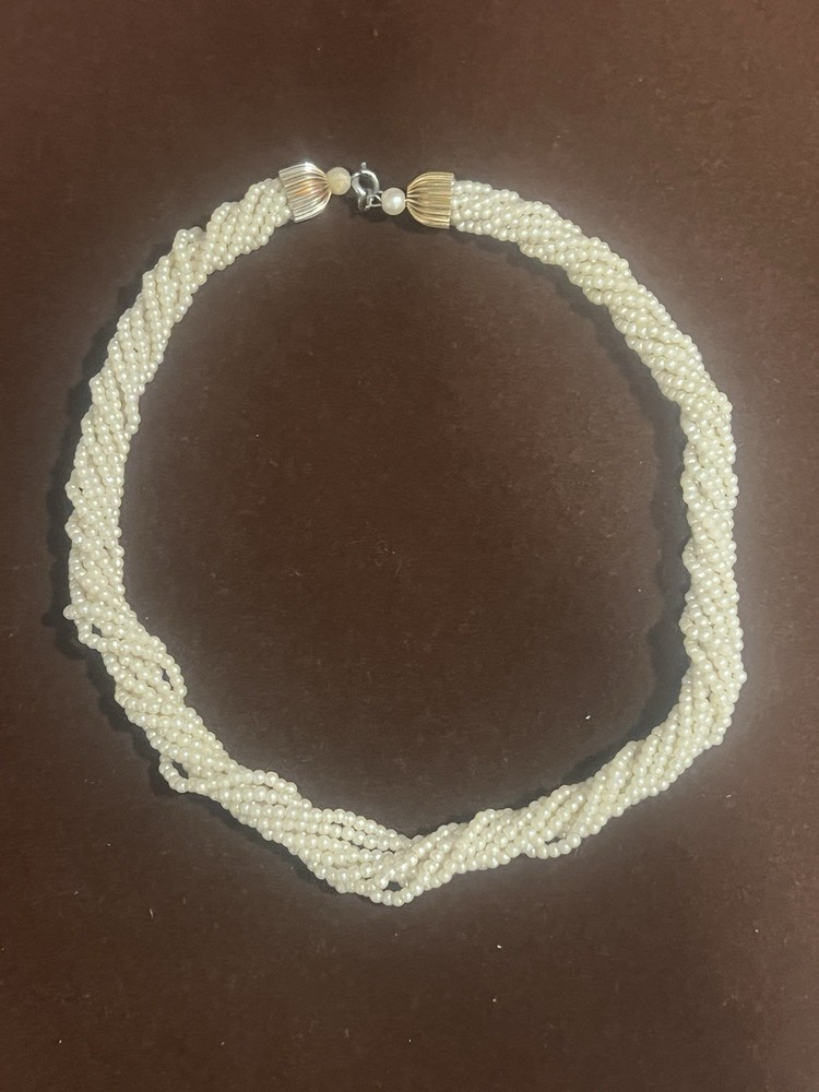 Vintage Faux Pearl Necklace Multi-Strand