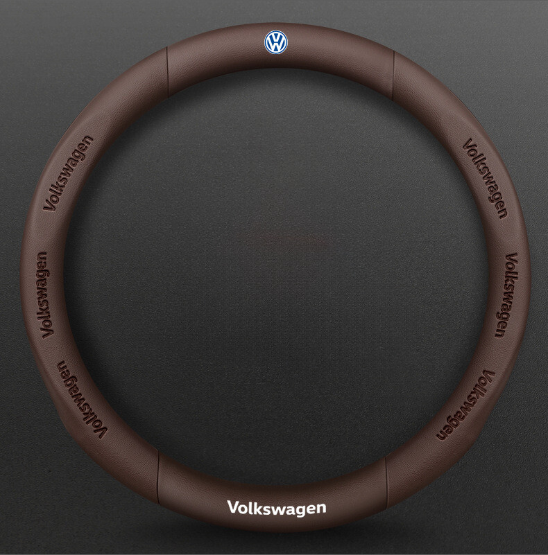 For Volkswagen Steering Wheel Cover Leather Car Accessories 15