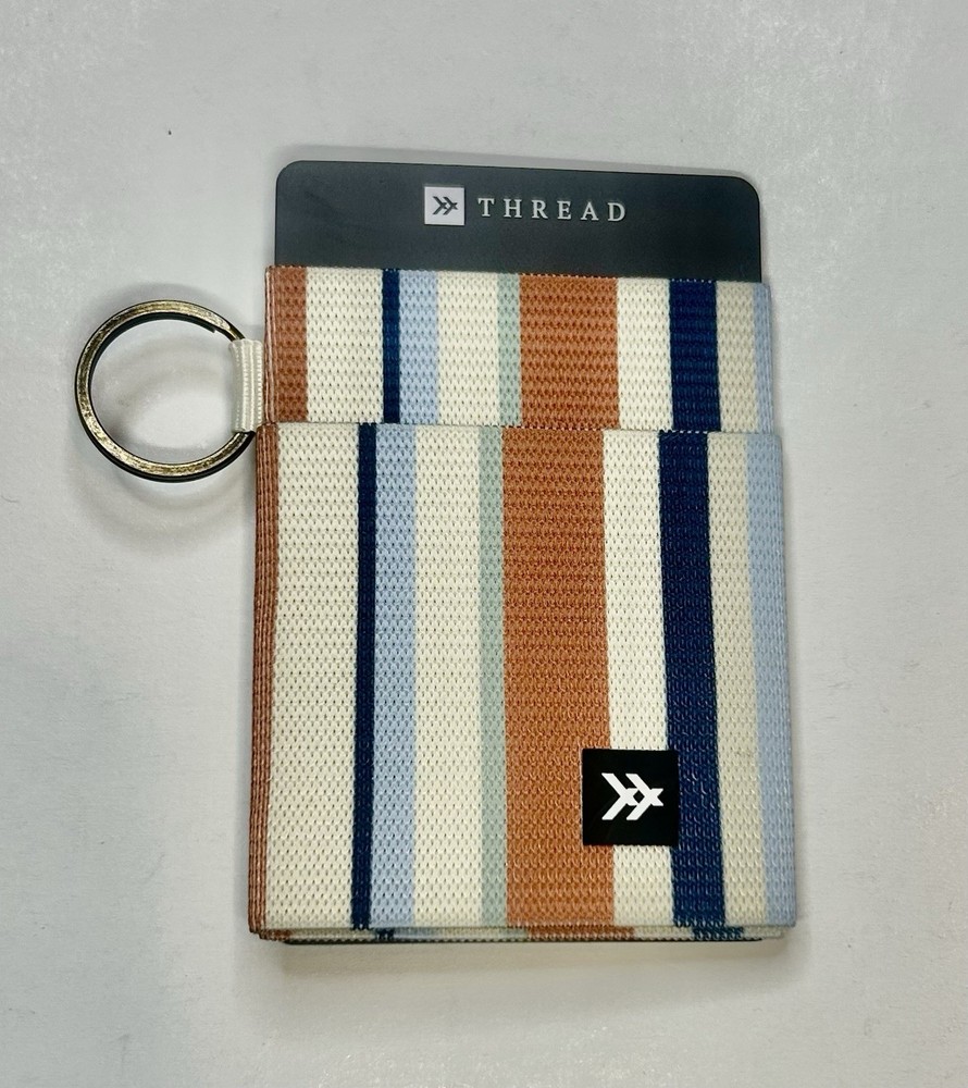 Colorful Striped Thread Elastic Wallet Keychain MultiColor