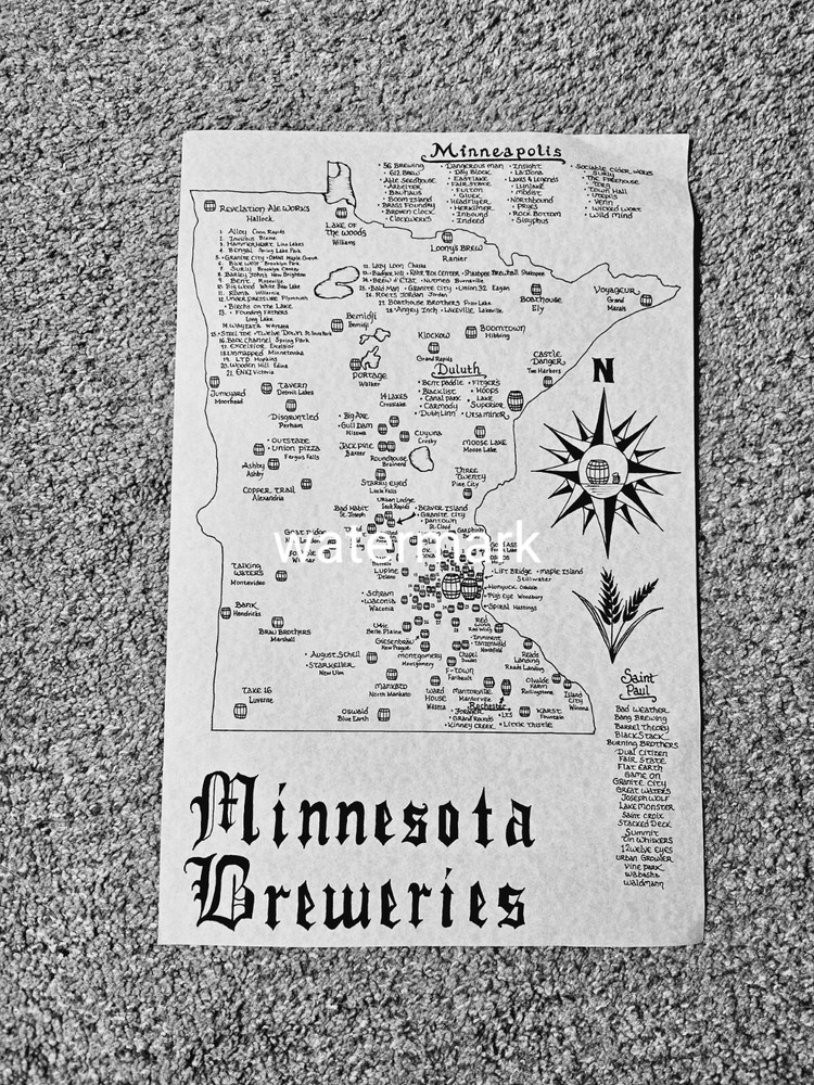 Explore Minnesota Breweries on a Stunning Hand-Drawn Fantasy Map  