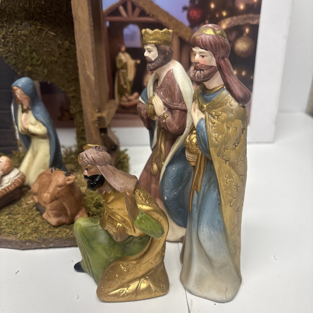 Vintage Baroque Nativity Set Jesus Mary  11 Pc Celebrate It Christmas Noel