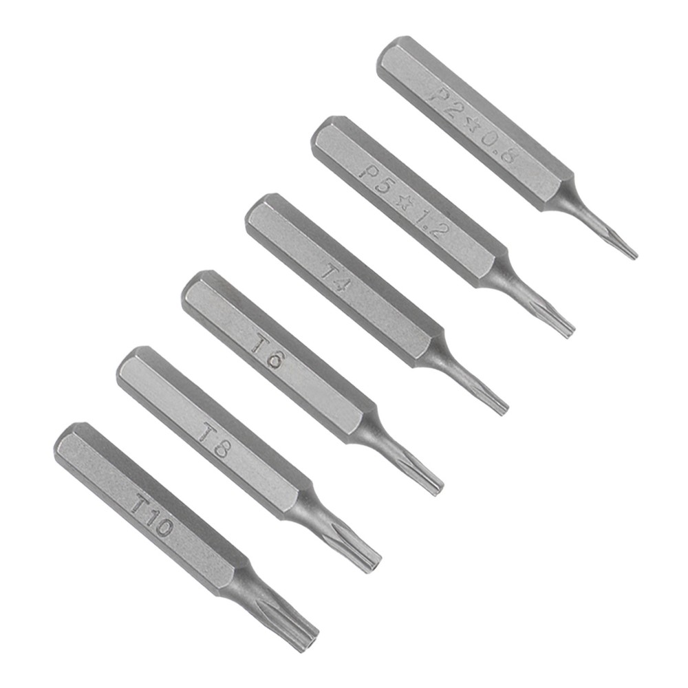 6pcs Magnetic Torx Screwdriver Bits Set T4 T6 T8 T10 P2 P5 with 5/32 Hex Shank