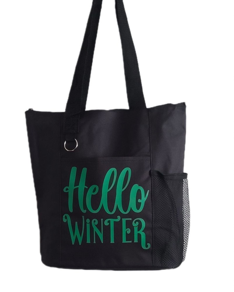Seasonal Hello Winter Canvas Tote for Shopping, Holidays, Travel, Gifts-image