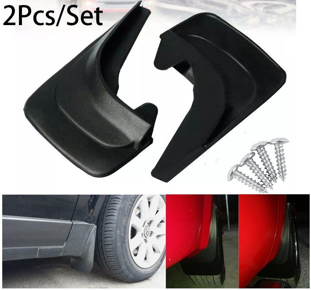2Pcs Car Fender Mud Flaps Splash Guards Mudguards Black Abs Plastic Accessories