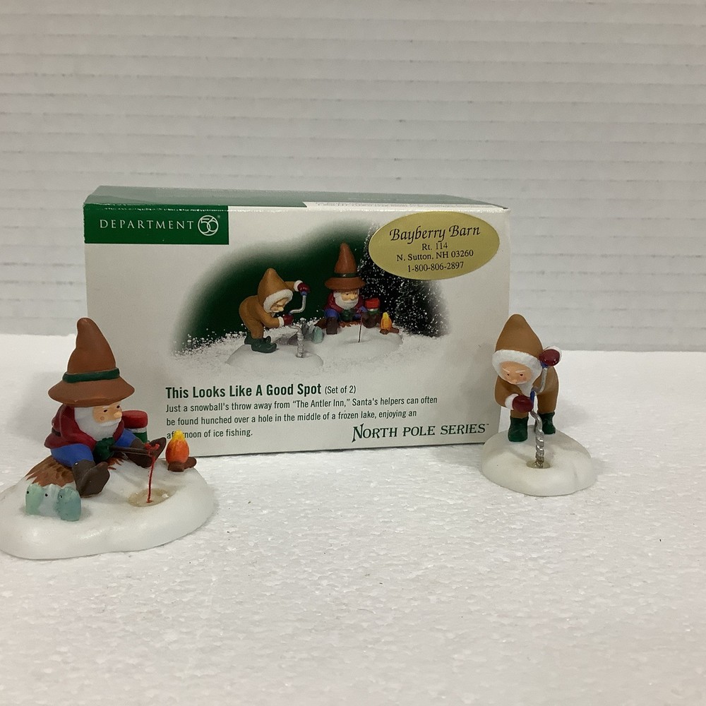 Dept 56 North Pole Series 56831 This Looks Like A Good Spot Accessory Set of 2