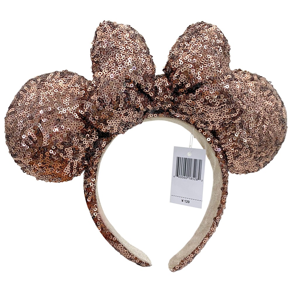 Disney Resort Ears Tokyo Minnie Mouse Limited Ribbon Sequin Brown Headband Gift