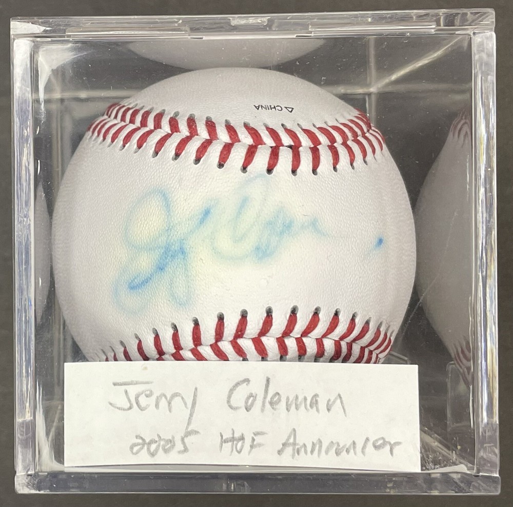 Jerry Coleman Autographed Signed Baseball - 2005 HOF Announcer - w/case