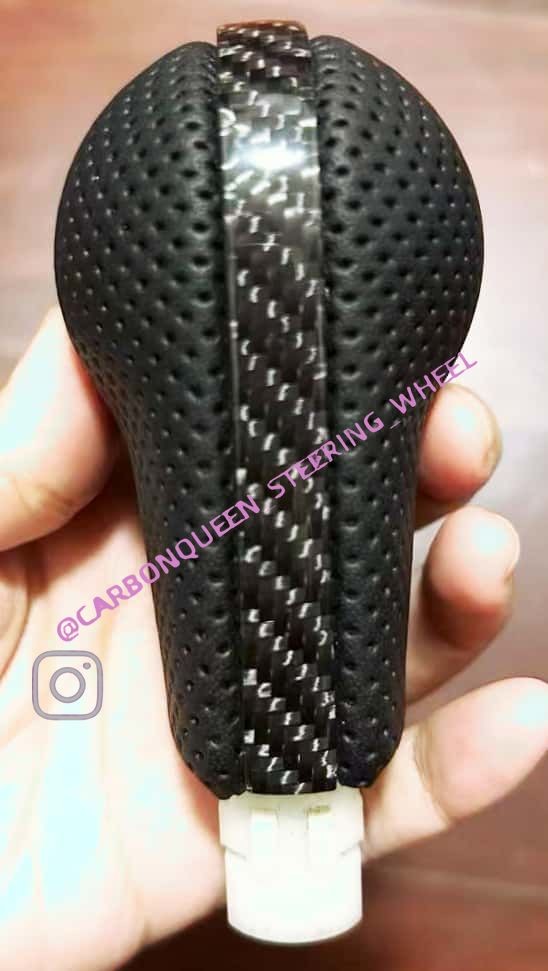 Carbon Fiber Automatic Gear Shift Knob For Nissan 350Z 02-09 YEARS+BLACK LEATHER