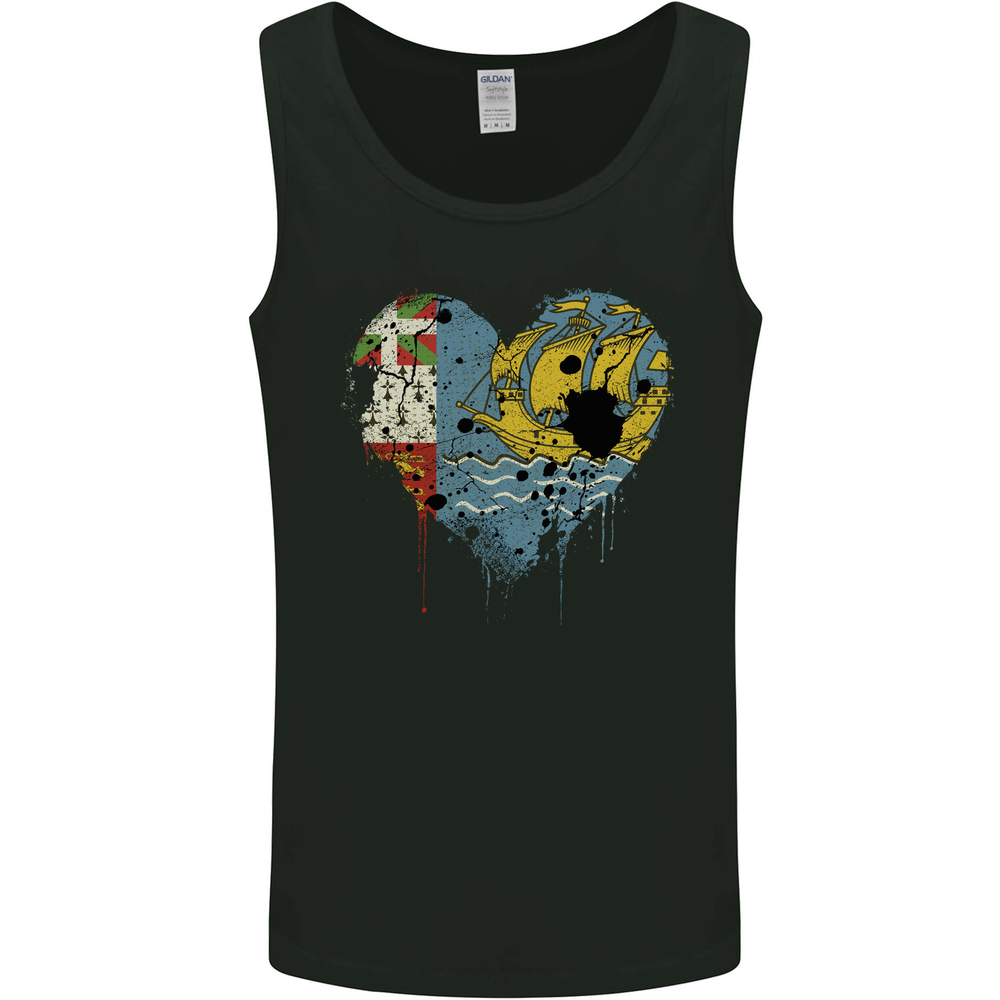 Love Flag Saint Pierre and Miquelon Mens Vest Tank Top