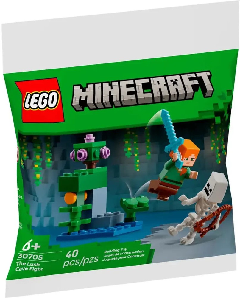 Lego Minecraft The Lush Cave Fight Set 30705 New Factory Sealed 2025