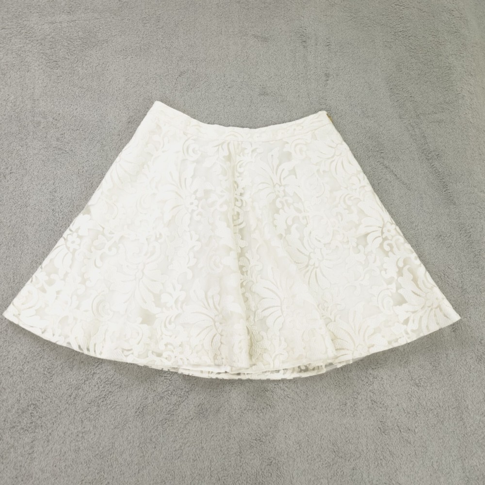 Draper James White Embroidered Overlay Mini Bridal Skirt Womens Size 12