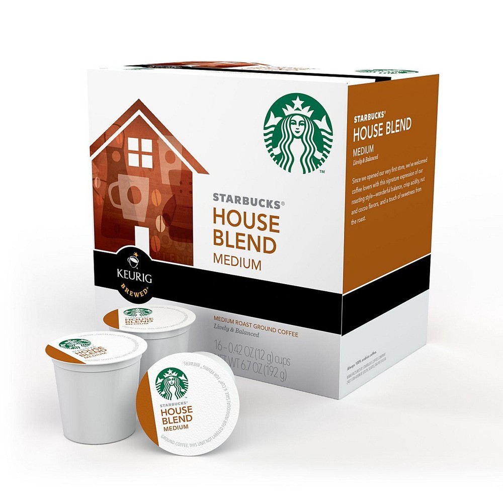 Starbucks House Blend Medium Roast K-Cups with Toffee Notes