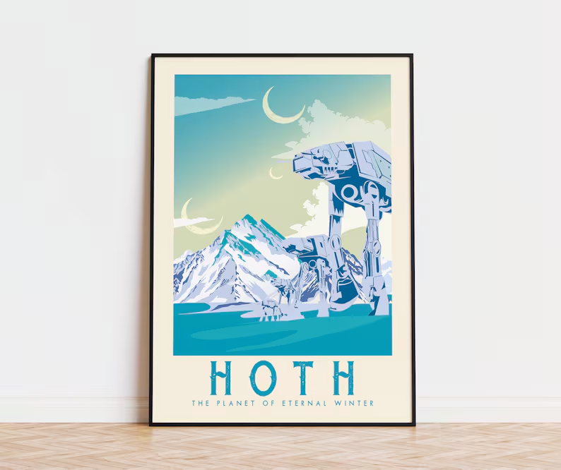 Star Wars Trilogy Hoth Tatooine Endor Wall Art Prints