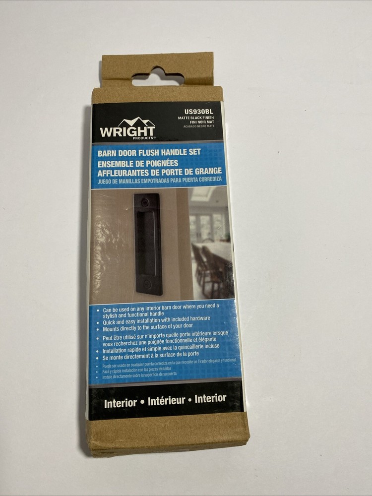 Wright Barn Door Flush Handle Set NIB US930BL interior Parts Included