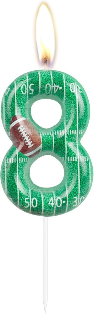 Sports-Themed Birthday Candles - American Football Happy Birthday Party Decorations