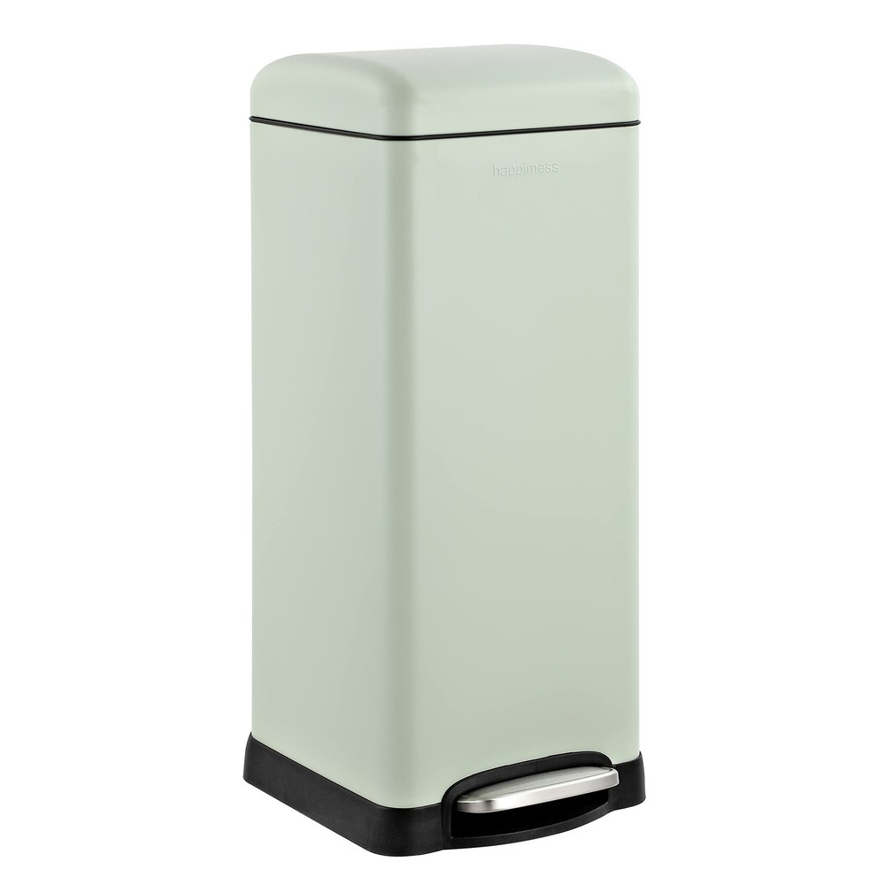 HPM1007E Betty Retro 8-Gallon Step-Open Trash Can with Soft-Close Lid, Finger...
