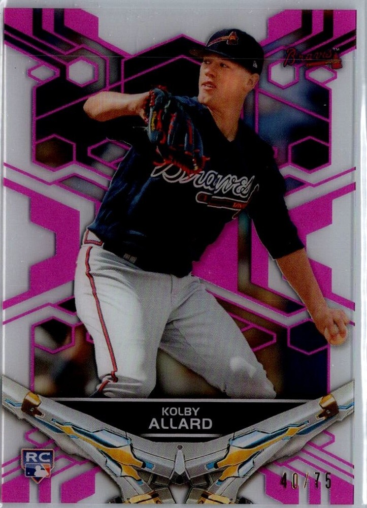 2019 Topps High Tek #68 Kolby Allard Pink RC #/75 Atlanta Braves Rookie Card