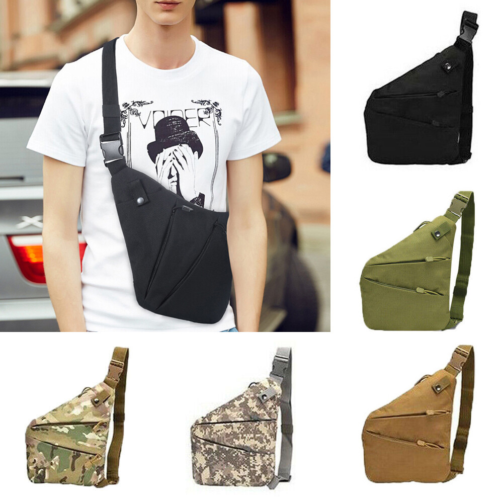 Men's Sling Crossbody Chest Bag Slim Anti-Theft Cross Body Bag Shoulder Backpack