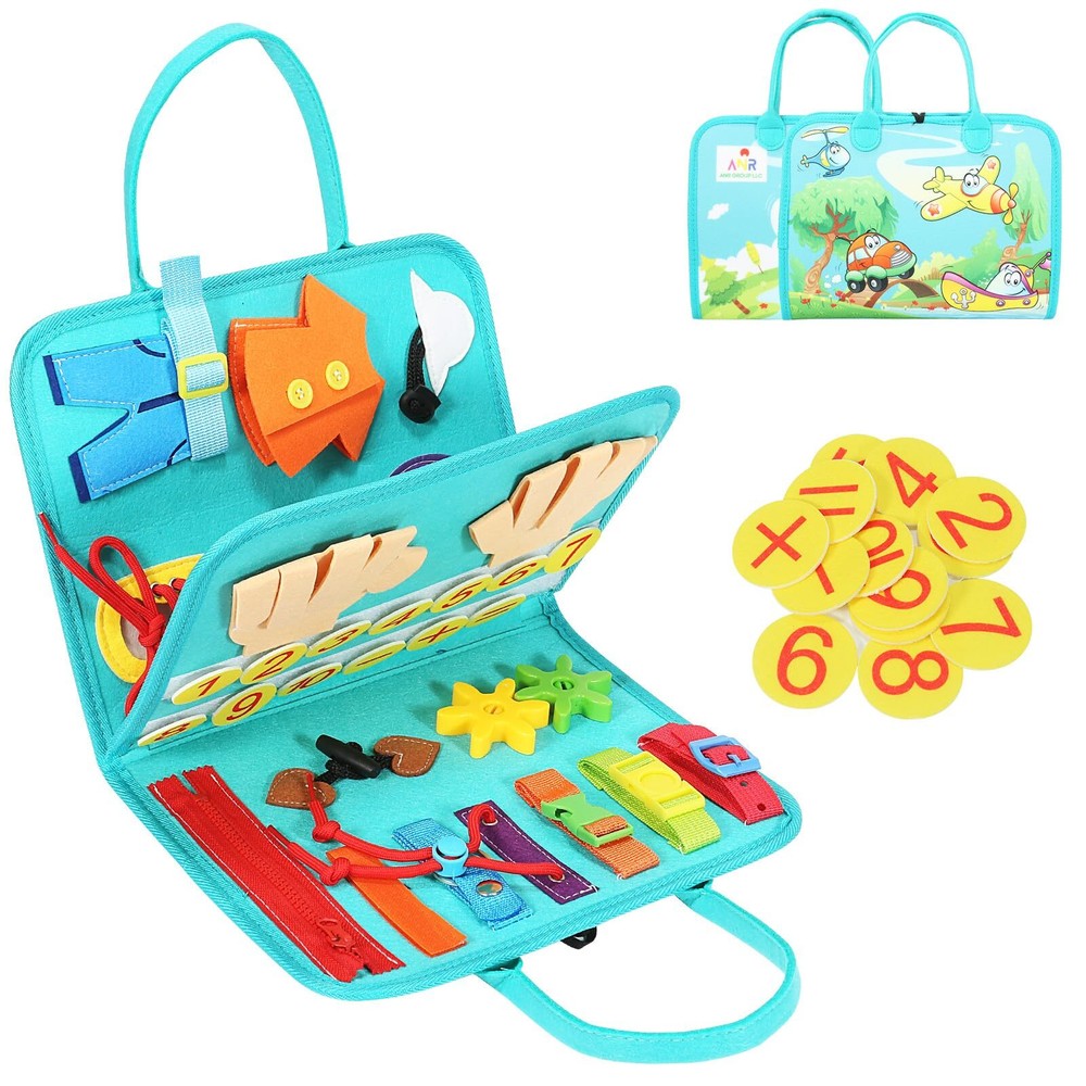 Montessori Inspired Busy Board for Toddlers Ages 1-4 Montessori Sensory Book ...