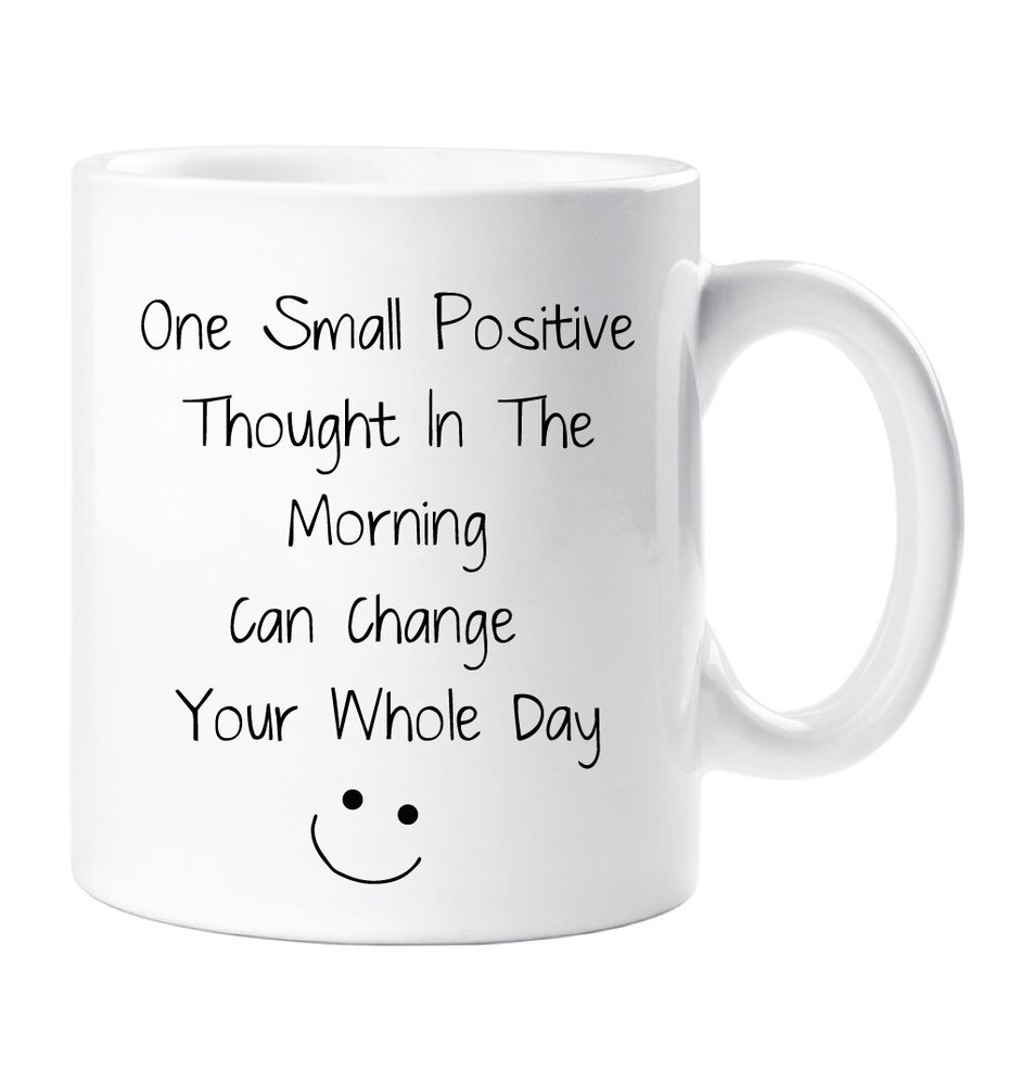 Inspirational Ceramic Mug with Positive Thought Message Gift Idea