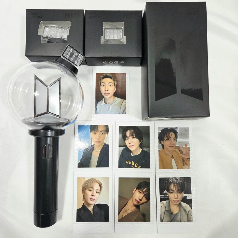 BTS Official Light Stick  Army Bomb Ver.4, Cradle, Parts, Photocard