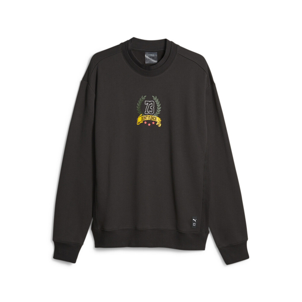 Puma Hoops Franchise Graphic Crew Neck Sweatshirt Mens Black  62202101