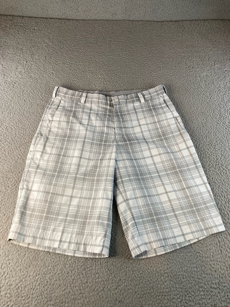 Nike Shorts Golf Tour Performance Dri-Fit Men's Gray Plaid Size 32 Active Wear