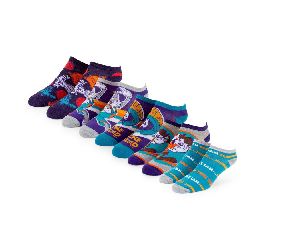 Space Jam Unisex Low-Cut Ankle Socks 5-Pack for Men & Women Sizes 4-10