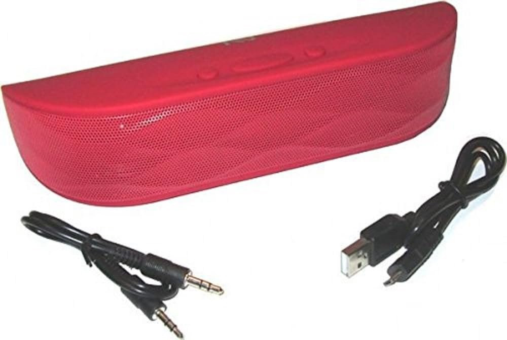 Nutek BT-2102M-3 Red Portable Bluetooth Speaker with Mic and Rechargeable Battery