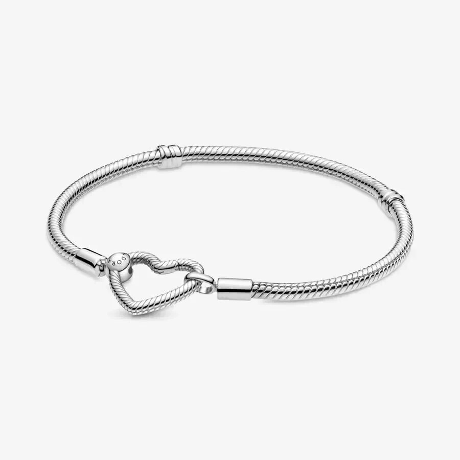 NEW ™ Pandora Moments Silver Heart Closure Snake Chain