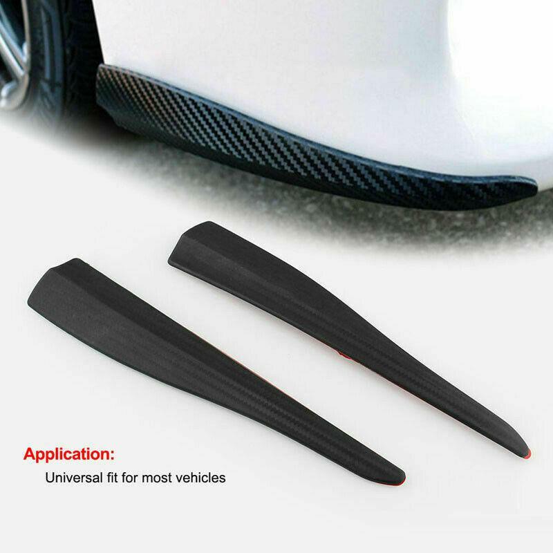 2x Front Rear Carbon Fiber Bumper Corner Lip Side Scratch Protector Strap Guards