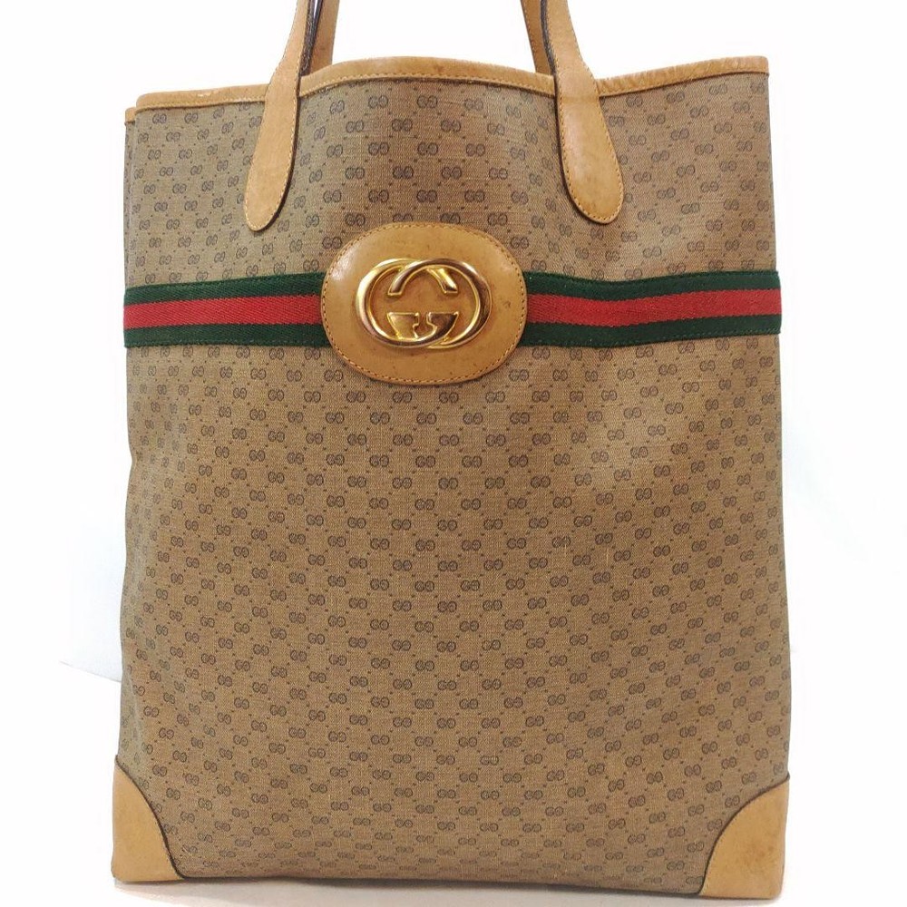Gucci G Pattern Leather PVC Tote Bag A4 Size Shoulder Carry