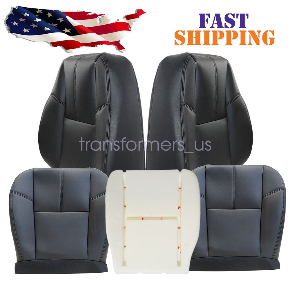 2007-2010 Chevy Silverado Seat Cover Set - Black with Driver Foam