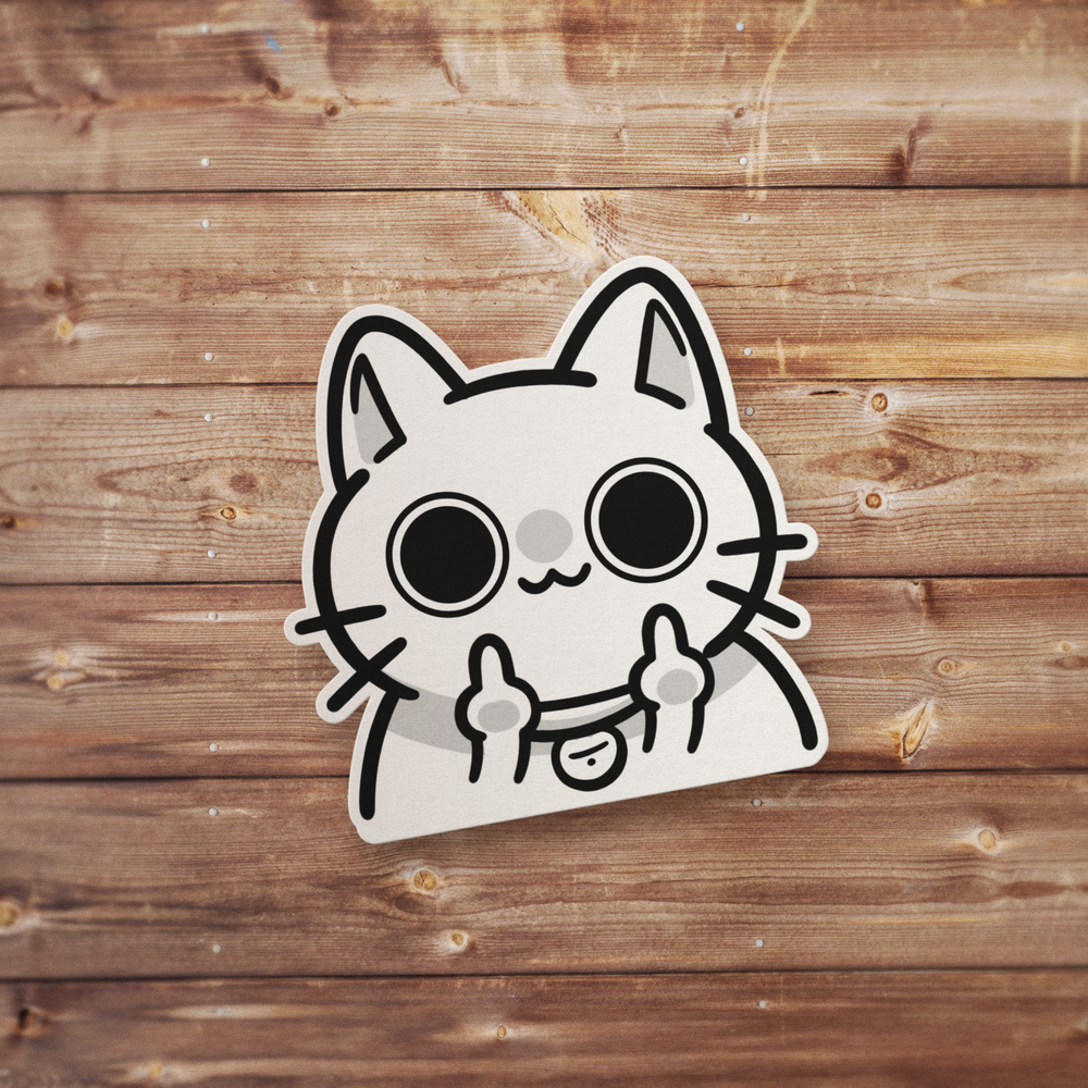 Funny Cat Meme Vinyl Sticker for Water Bottles and Decals