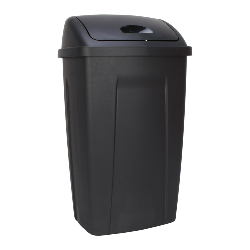 Mainstays 13 Gallon Trash Can, Plastic Swing Top Kitchen Garbage Trash Can,Black