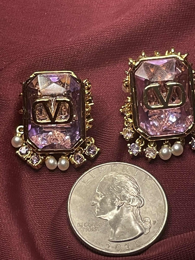 FLASH SALE !!!!! VALENTINO DANGLE CRYSTAL EARRINGS . MINT!-image