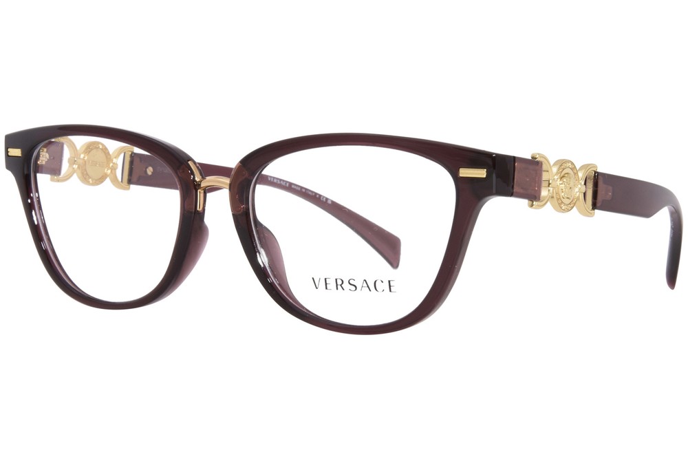 Versace VE3336U 5209 Womens Transparent Violet Cat Eye Eyeglasses 54mm