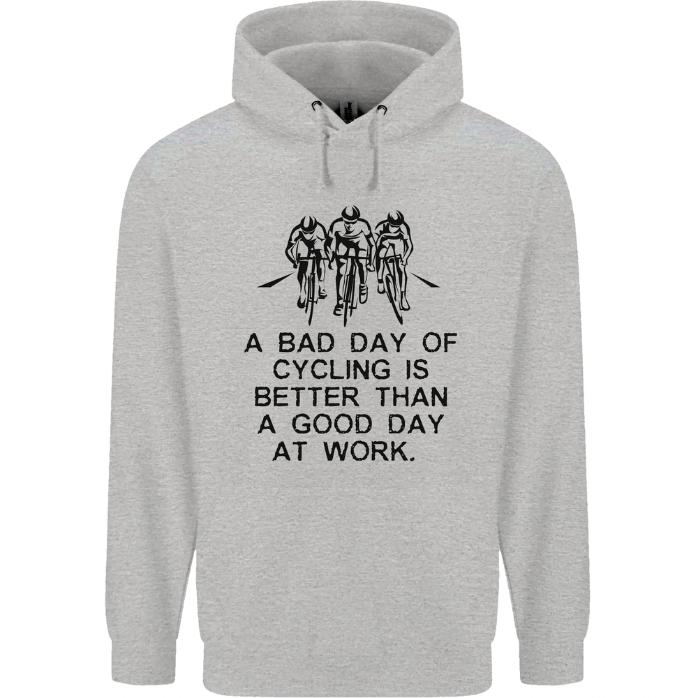 A Bad Day of Cycling Cyclist Funny Mens 80% Cotton Hoodie