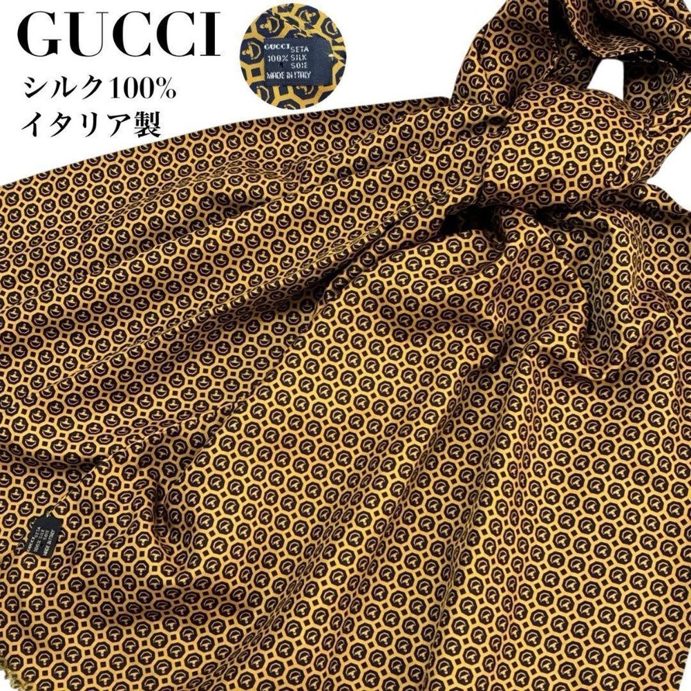 Gucci Italian Made Silk Long Large Stole Scarf From Japan