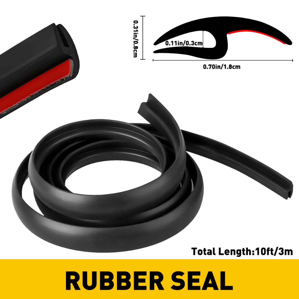 Universal Car Door Rubber Weather Seal Hollow Strip Weatherstrip 10FT H-shape