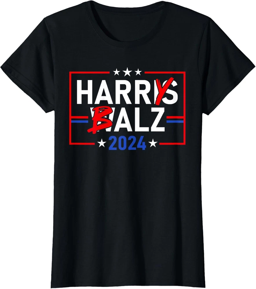 Funny Harris Walz 24 Harry Balz 2024 Democratics Vote Ladies' Crewneck T-Shirt