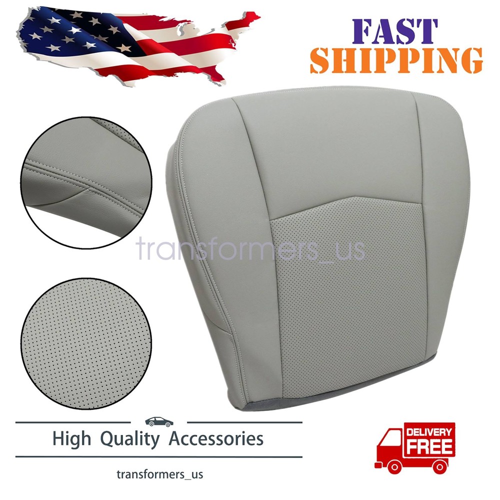 For 2004-2009 Cadillac SRX Driver Side Bottom Perforated Leather Seat Cover Gray