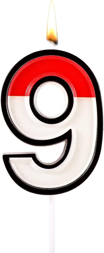 Red White Animated Birthday Cake Candle Decorative Topper