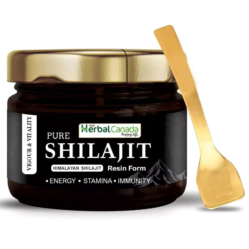 Pure 100% Himalayan Shilajit Resin Extremely 20g Jar, Measuring Spoon, Pack of 1