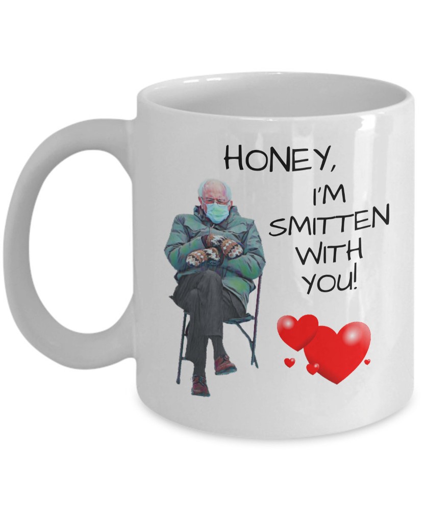 Personalized Funny Sanders Smitten Mug / Custom Valentine's Day Gift Coffee Mug