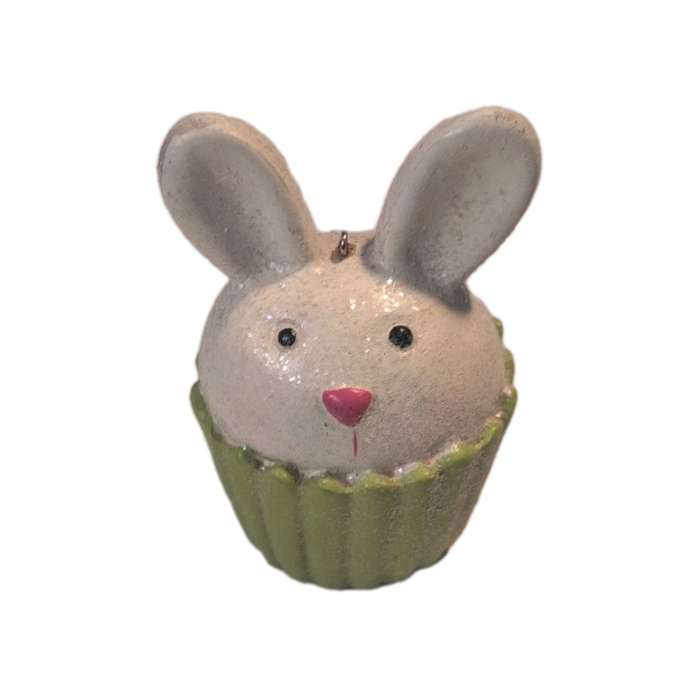 Easter Bunny Rabbit Cupcake Ornament for Holiday Decor