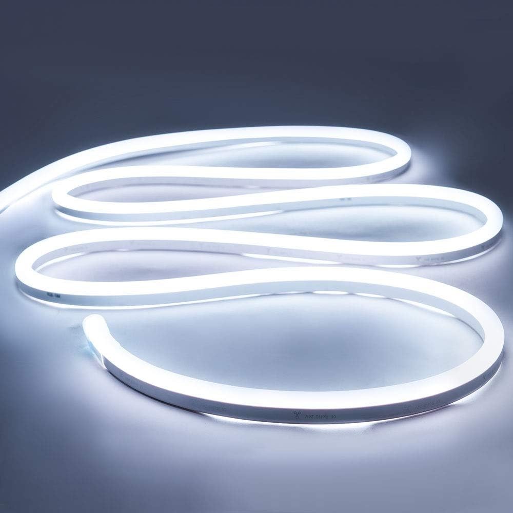 iNextStation 12V White LED Strip Lights 16.4FT, No Adapter/16.4FT,